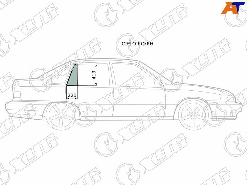 GOLF-92 RQ/RH Стекло форточки (Цвет зеленый) Volkswagen Golf 91-99 / Jetta 91-98 / Vento 92-95